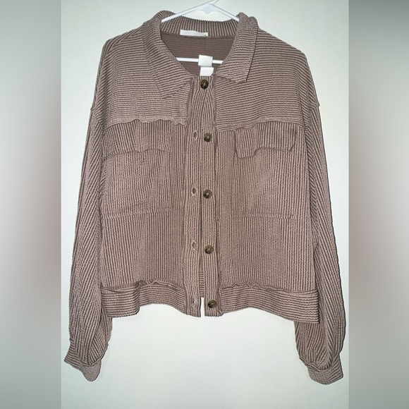 Women's Ribbed Button-Up Sweater - Picture 2 of 2